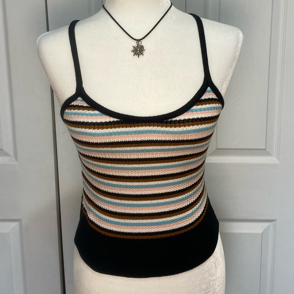Crochet striped tank top
